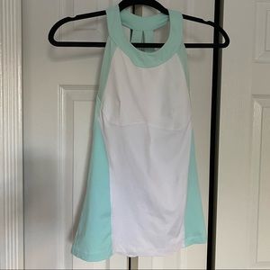 Lululemon Turquoise & White Tank